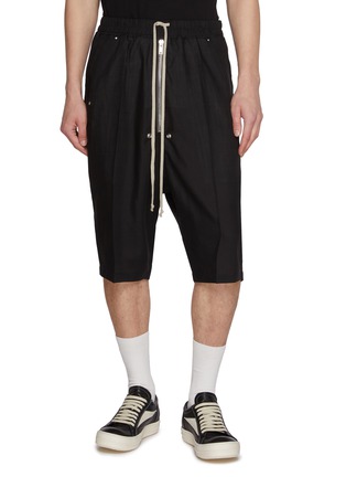 Main View - Click To Enlarge - RICK OWENS  - Bela Pods Exposed Zip Leather Shorts