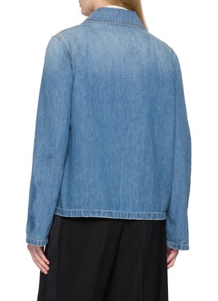 Back View - Click To Enlarge - MAISON MARGIELA - Paint Splatter Faded Pocket Medium Wash Worker Jacket