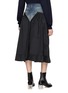 Back View - Click To Enlarge - MAISON MARGIELA - Hybrid Panelled Cotton Denim Nylon Flare Skirt
