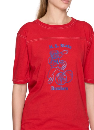  - MAISON MARGIELA - Graphic Contrast Stitch Cotton T-Shirt