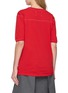 Back View - Click To Enlarge - MAISON MARGIELA - Graphic Contrast Stitch Cotton T-Shirt