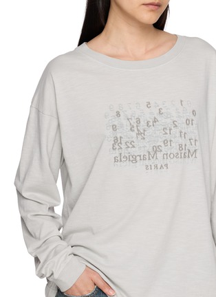  - MAISON MARGIELA - Long Sleeve Numeric Logo Print Cotton Top