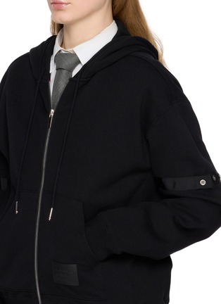  - THOM BROWNE - Grosgrain Armbands Zip Up Cotton Hoodie