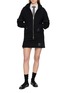 Figure View - Click To Enlarge - THOM BROWNE - Grosgrain Armbands Zip Up Cotton Hoodie