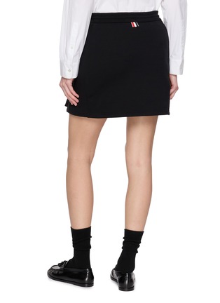 Back View - Click To Enlarge - THOM BROWNE - Drawstring Cotton Mini Skirt