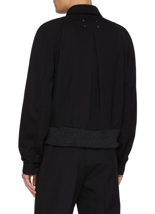 Back View - Click To Enlarge - MAISON MARGIELA - Zip Up Wool Gabardine Jacket