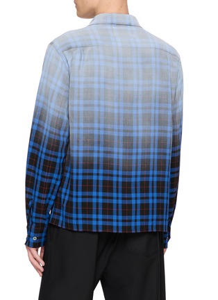 Back View - Click To Enlarge - MAISON MARGIELA - Gradient Chequered Undyed Detail Viscose Shirt
