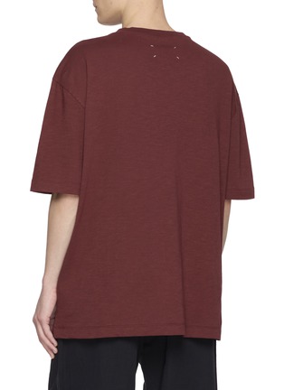 Back View - Click To Enlarge - MAISON MARGIELA - Embroidered Shadow Numbers Slub Cotton T-Shirt