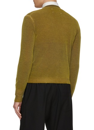 Back View - Click To Enlarge - MAISON MARGIELA - Faded Seam Wool Knit Cardigan