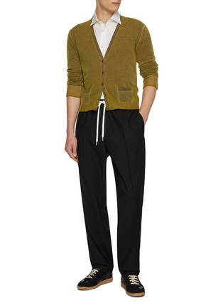 Figure View - Click To Enlarge - MAISON MARGIELA - Faded Seam Wool Knit Cardigan