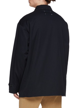 Back View - Click To Enlarge - MAISON MARGIELA - Reversible Herringbone Fleece Lined Cotton Twill Jacket