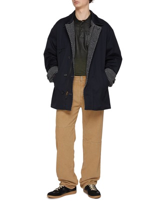 Figure View - Click To Enlarge - MAISON MARGIELA - Reversible Herringbone Fleece Lined Cotton Twill Jacket