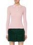 Main View - Click To Enlarge - GUEST IN RESIDENCE - Long Sleeve Shrunken Cashmere Knit Polo Top