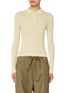 Main View - Click To Enlarge - GUEST IN RESIDENCE - Long Sleeve Shrunken Cashmere Knit Polo Top