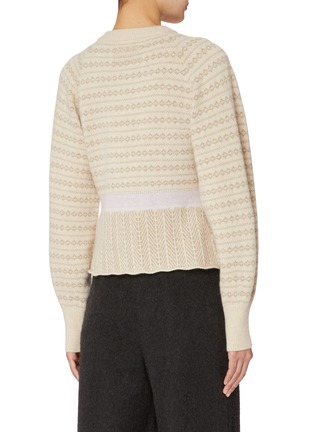 Back View - Click To Enlarge - GUEST IN RESIDENCE - Fair Isle Sculpted Cashmere Knit Cardigan