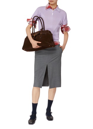 Figure View - Click To Enlarge - GUEST IN RESIDENCE - Shrunken Waffle Cashmere Knit Polo Top