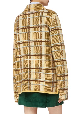 Back View - Click To Enlarge - GUEST IN RESIDENCE - Oversized Plaid Cashmere Work Shirt