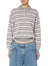 Main View - Click To Enlarge - GUEST IN RESIDENCE - Collegiate Cropped Striped Polo Shirt