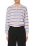 Main View - Click To Enlarge - GUEST IN RESIDENCE - Collegiate Cropped Striped Polo Shirt