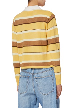Back View - Click To Enlarge - GUEST IN RESIDENCE - Cropped Striped Rugby Shirt