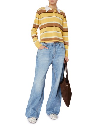 Figure View - Click To Enlarge - GUEST IN RESIDENCE - Cropped Striped Rugby Shirt