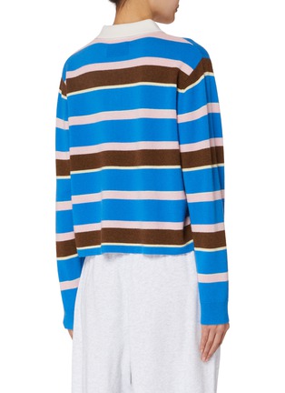 Back View - Click To Enlarge - GUEST IN RESIDENCE - Cropped Striped Rugby Shirt