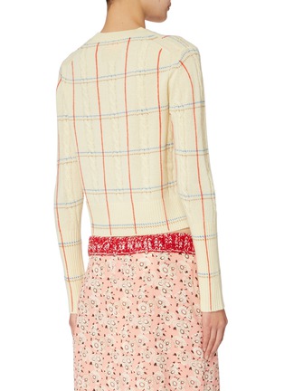 Back View - Click To Enlarge - GUEST IN RESIDENCE - Shrunken Chequered Cashmere Sweater