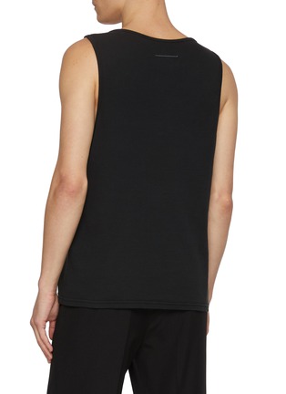 Back View - Click To Enlarge - MM6 MAISON MARGIELA - Centre Logo Patch Ribbed Cotton Tank Top