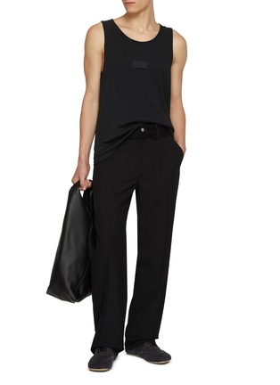 Figure View - Click To Enlarge - MM6 MAISON MARGIELA - Centre Logo Patch Ribbed Cotton Tank Top