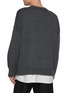 Back View - Click To Enlarge - MM6 MAISON MARGIELA - Two-in-One Varsity Knit Sweater