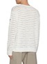 Back View - Click To Enlarge - MM6 MAISON MARGIELA - Sheer Stripe Logo Patch Cotton Knit Sweater