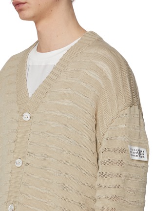  - MM6 MAISON MARGIELA - Logo Patch Sheer Stripe Cotton Cardigam