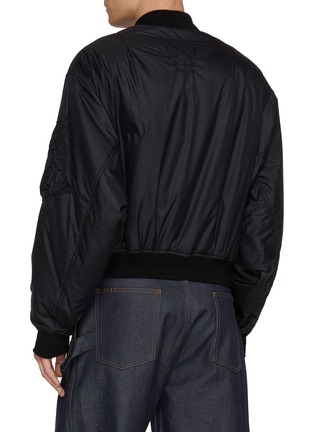 Back View - Click To Enlarge - BEAUTIFUL PEOPLE - Fan Shape Ribbed Collar Nylon Ripstop MA-1 Bomber Jacket