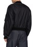 Back View - Click To Enlarge - BEAUTIFUL PEOPLE - Fan Shape Ribbed Collar Nylon Ripstop MA-1 Bomber Jacket