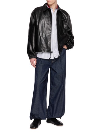 Figure View - Click To Enlarge - BEAUTIFUL PEOPLE - Medium Washed Wide Leg One Tuck Jeans