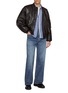 Figure View - Click To Enlarge - BEAUTIFUL PEOPLE - Fan Shape Ribbed Collar Leather MA-1 Bomber Jacket