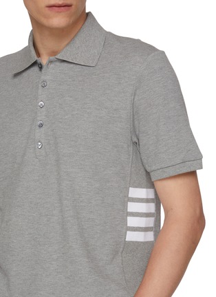  - THOM BROWNE - Short Sleeve Side 4-Bar Cotton Piqué Polo Shirt