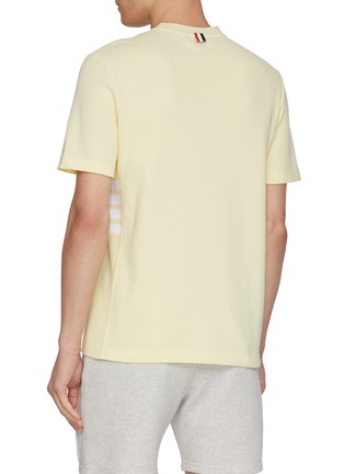Back View - Click To Enlarge - THOM BROWNE - Short Sleeve Side 4-Bar Cotton Piqué T-Shirt