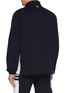 Back View - Click To Enlarge - THOM BROWNE - Funnel Neck Half Zip Colour Block Side 4-Bar Cotton Sweatshirt