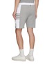 Back View - Click To Enlarge - THOM BROWNE - Colour Block Drawstring Waist Side 4-Bar Cotton Sweatshorts