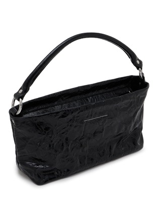 Detail View - Click To Enlarge - MM6 MAISON MARGIELA - Numeric Creased Leather Hobo Bag