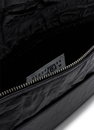 Detail View - Click To Enlarge - MM6 MAISON MARGIELA - Numeric Creased Leather Clutch