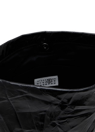 Detail View - Click To Enlarge - MM6 MAISON MARGIELA - Numeric Creased Leather Tote Bag
