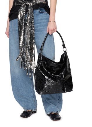 Figure View - Click To Enlarge - MM6 MAISON MARGIELA - Numeric Creased Leather Tote Bag
