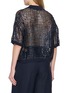 Back View - Click To Enlarge - BRUNELLO CUCINELLI - Short Sleeve Polo Collar Sequin Sweater