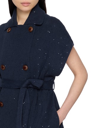  - BRUNELLO CUCINELLI - Double Breasted Sequin Embellished Belted Knit Cardigan
