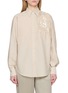 BRUNELLO CUCINELLI Sequin Embellished Point Collar Cotton Shirt