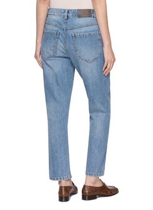Back View - Click To Enlarge - BRUNELLO CUCINELLI - Ankle Length Light Wash Jeans