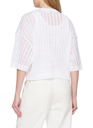 Back View - Click To Enlarge - BRUNELLO CUCINELLI - Short Sleeve Crewneck Cropped Cardigan