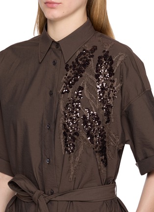  - BRUNELLO CUCINELLI - Short Sleeve Sequin Embellished Shirt Dress